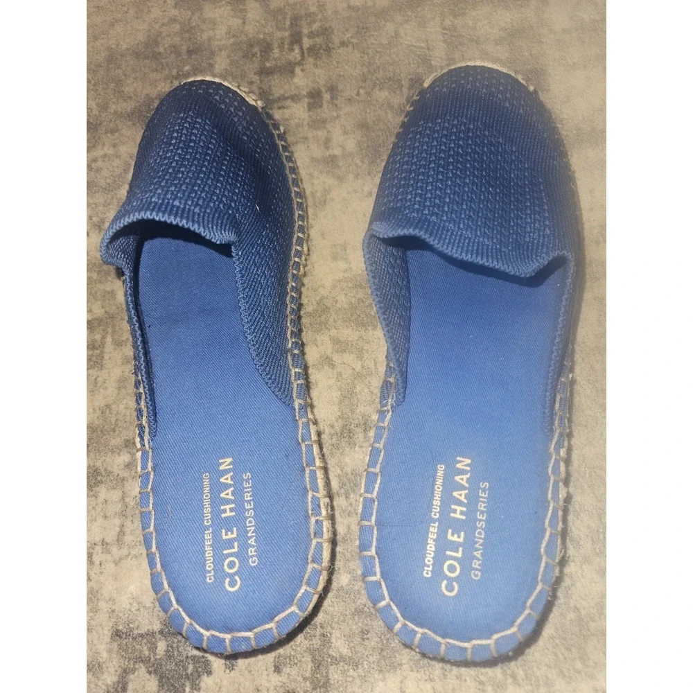 Cole Haan Espadrille Shoes Women's 8 B Cloudfeel Stitchlite Mule Knit Cobalt